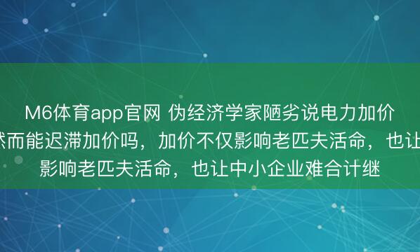 M6体育app官网 伪经济学家陋劣说电力加价0.2元就能盈利，然而能迟滞加价吗，加价不仅影响老匹夫活命，也让中小企业难合计继