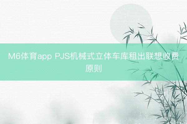 M6体育app PJS机械式立体车库租出联想收费原则