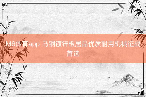 M6体育app 马钢镀锌板居品优质耐用机械征战首选
